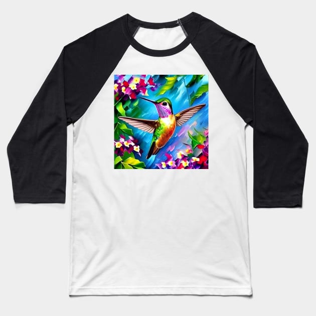 Hummingbird in Flight Baseball T-Shirt by ArtistsQuest